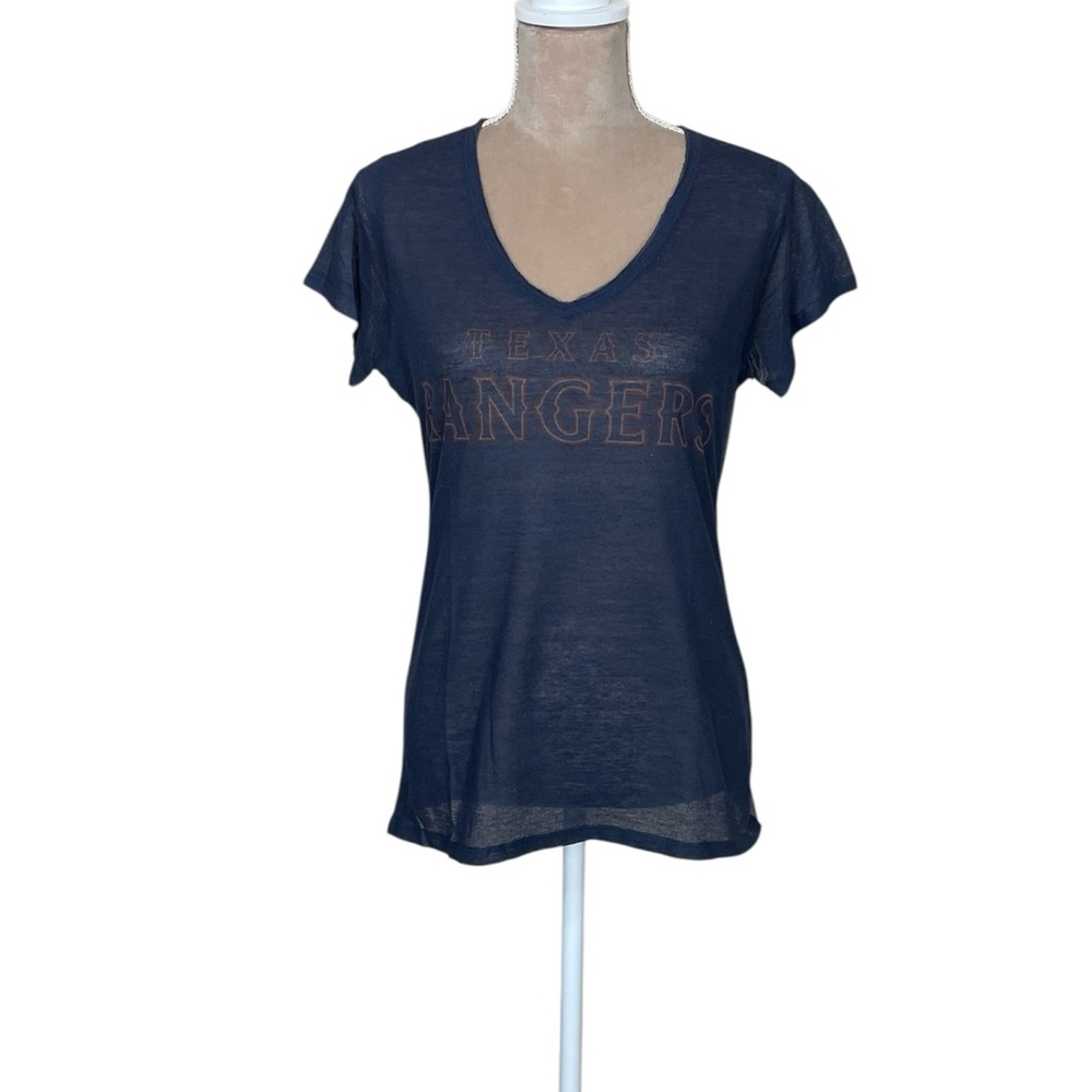 EUC Touch by Alyssa Milano Texas Rangers Sheer Burnout Tee